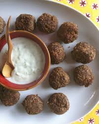 Kibbeh Meatballs With Spiced Yogurt Sauce Recipe Kibbeh Food Recipes
