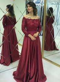 Burgundy Lace Long Prom Dress Long Sleeve Evening Dress Unique Prom Dresses Prom Dresses Long With Sleeves Burgundy Evening Dress