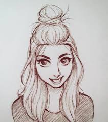 Dessin Fille Manga Simple Personnage Japonais Aux Gros Yeux Et Bouche Et Toit P Dessin Fi Cartoon Art Styles Art Sketches Art Drawings Sketches Creative