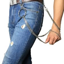 Fashion Alloy Pants Chain With Large Metal Ring Trousers Chain Punk Hip Hop Trendy Chain On Jeans Clothing Accessories Belt Size Chart Batman Belt