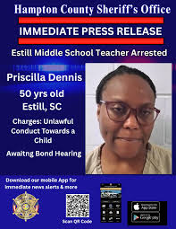 FOR IMMEDIATE RELEASE September 24, 2025 Estill Middle School Teacher  Arrested