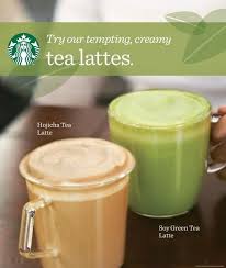 Try These Tempting Creamy Tea Lattes At Starbucks Hojicha Tea Latte Soy Green Tea Latte Green Tea Frappuccino Recipe Tea Drinks Hot Iced Matcha Green Tea