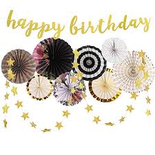 See more ideas about birthday images, happy birthday quotes, happy birthday images. Birthday Decorations Birthday Decorations For Women And Men Happy Birthday Banners Black Flowers Paper Fans Gold Star Garland For Anniversary Vintage Tea Birthday Party Supplies Pricepulse