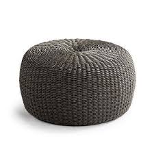 Black And White Ottoman Pouf Hudson Outdoor Pouf Ottoman In Charcoal Outdoor Pouf Pouf Ottoman Frontgate