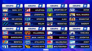 Champions League The Complete 2021 22 Champions League Group Stage Draw Marca