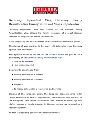 An invitation letter for a visa application is a letter that the applicant has to submit to the embassy or consulate where they are applying for a visitor visa. Germany Dependent Visa Germany Family Reunification Immigration And Visas Opulentus By Opulentus Issuu