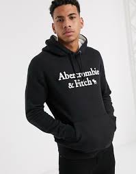 Blue sol.up to 50% off your first order code: Abercrombie Fitch Applique Icon Hoodie In Black Asos