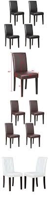 Dining Chairs Set Of 1 2 4 6 8 10 12 Pieces Leather In Black Brown White Ebay Dining Chairs Dining Chair Set Chair