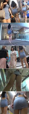 着衣：ボディコン】今時こんな女います？！長身ビッチ美女の極エロボディコンに周囲の好奇の視線が凄いｗｗ | アダルト動画・画像のコンテンツマーケット  Pcolle