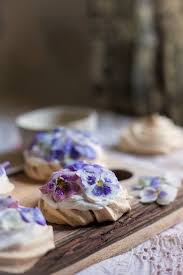 An Edible Flower Collaboration With Luna Moss Creamed Honey Rose Popsicles The Cornflower Kickback Candied Pansy Viola Mini Pavlovas Adventures In Co Edible Flowers Flower Food Edible