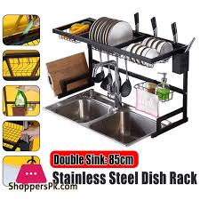 Tidy up your kitchen space by organizing your the sink dish drying rack rolls up nicely to fit inside your kitchen cabinet. Buy Over The Sink Dish Drying Rack Shelf Stainless Steel Kitchen Cutlery Holder 85cm At Best Price In Pakistan