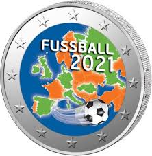 Dies ist die grüne kurve unten. 2 Euro Europa Fussball Em 2021 Mit Farbapplikation Munzenversandhaus Reppa Gmbh