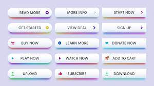 Rectangle Button Call To Action Buttons Learn Or Read More And Buy Now Icon Modern Gradients Isolated Set Call To Action Gradient Icon