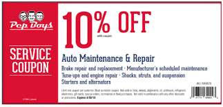 10 Off Auto Maintenance Repair Printable Coupon Car Maintenance Coupons Pep Boys
