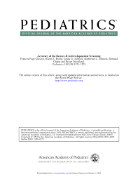 Sensitivity Of The Denver Developmental Screening Test In