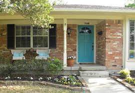 Maybe you would like to learn more about one of these? Turquoise Door With Black Shutters And Pinkish Brick Painted Front Doors House Front Door Best Front Door Colors