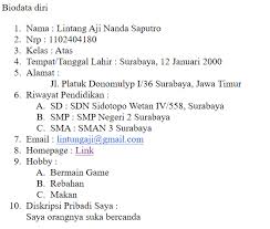 Contoh biodata diri pdf document. Cara Membuat List Biodata Dalam Html Redaksiana
