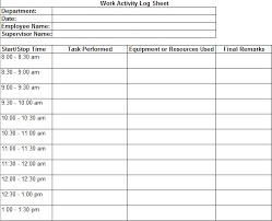 Daily Work Log Template Free Printable Ms Word Format