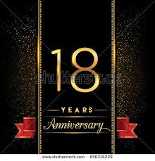 At this point in your marriage it is important to remember the simpler things in life and continue on you�re your wedded bliss. Eighteen Years Anniversary Celebration Logotype 18th Anniversary Logo With Confetti Golden Col Work Anniversary Cards Work Anniversary Anniversary Celebration