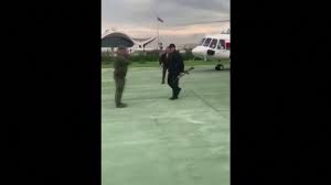 Presidential elections belarus ak47 lukashenko wide lukashenko. Belarus Lukashenko Leaves Helicopter Carrying Assault Rifle Bbc News