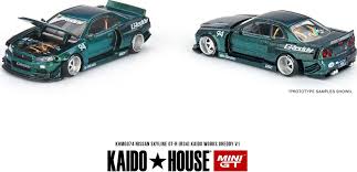 Mini GT Kaido House Nissan Skyline GT-R (R34) Kaido Works GReddy V1 - 074 -  idefix