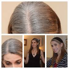 We know, that's a mouthful, but essentially you'll want to ask your colorist for a light brown or dark blonde shade with highlights of light brown, dark blonde, and gray. Gray Hair Transition Rounding The Seven Month Mark My Wardrobe Myself