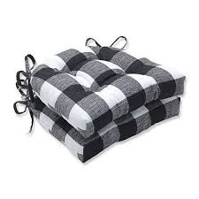 Black And White Buffalo Check Chair Pads Black Buffalo Check Outdoor Chair Pads Set Of 2 Chair Pads Outdoor Chair Pads Black Pillows