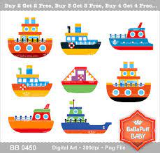 Digital Ships Clip Art Personal And Small By Babapuffbaby On Etsy 5 00 Drawing For Kids Clip Art Simple Cartoon
