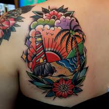 Beach Sunset Tattoo Designs See more ideas about rainy city, city aesthetic, scenery.