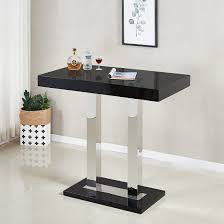 Looking for a diy project? Caprice Glass Bar Table In Black And Stainless Steel Support Furniture In Fashion