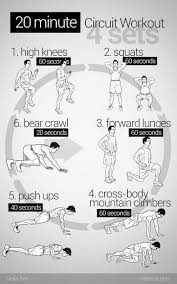 20 Minute No Equipment Circuit Workout Circuit Workout Fitness Body Total Body Workout