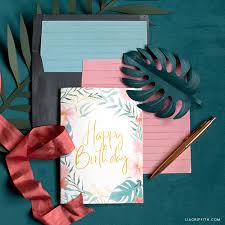 We also offer many different printable birthday cards on our site, so check us out now and get to printing! Tropical Printable Birthday Card Envelope Liners Lia Griffith
