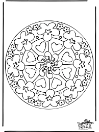 Zoek je een hartjes kleurplaat? Harten Mandala 7 Hartenmandala S