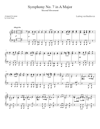 Beethoven symphony no 7 karajan. Beethoven Symphony No 7 2nd Movement Piano Solo Sheet Music For Piano Solo Musescore Com