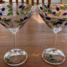Handgeschilderde Glasplaat Decoratieve Keuken Etsy Glass Painting Painted Wine Glasses Hand Painted Wine Glasses Wedding
