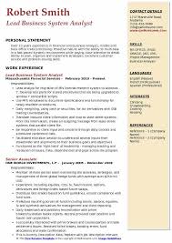 Business System Analyst Resume Samples Qwikresume
