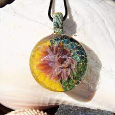 Blown Heady Glass Pendant Necklace Christmas Color Heady Etsy Heady Glass Pendant Glass Pendant Necklace Glass Pendant Jewelry