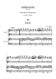 моцарт маленькая ночная серенада ноты для скрипки и фортепиано V A Mocart Rondo Malenkaya Nochnaya Serenada K 525 Noty Na Musicaneo