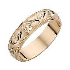 9ct Yellow Gold Ladies Patterned Wedding Band H Samuel Patterned Wedding Band Gold Rings Online Engagement Rings Couple