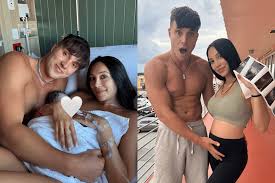 Neighbours Scarlet Vas and her stepbrother welcome first child.