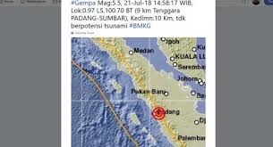 Hanya saja, bmkg juga mencatat terjadi gempa susulan pada pukul 14.21 dengan kekuatan sama, yakni magnitudo 3,3. Kedua Kalinya Hari Ini Padang Diguncang Gempa