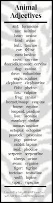 Animal Adjectives Writing Tips Writing Words Writing