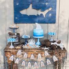 Birthday Decoration At Home For Boy Baby Shark Birthday Party Decorations Hanging Happy Birthday Banner Hanging Swirls For Boy Bir Happy Birthday Banners Shark Birthday Shark Birthday Invitations