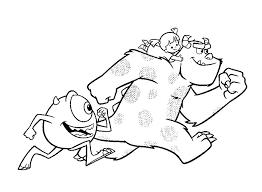 The adventure begins when boo, a little child, enters the monster world. Monsters Inc 132364 Animation Movies Printable Coloring Pages