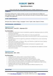 View all cover letter samples. Operations Intern Resume Samples Qwikresume