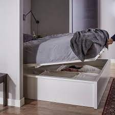 Particleboard, moisture resistant mdf, coarse particleboard (osb), fiberboard, ash veneer, oak veneer, stain, clear acrylic lacquer, printed and embossed acrylic paint, abs plastic. Malm Bettgestell Mit Aufbewahrung Weiss 160x200 Cm Ikea Deutschland