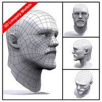 Male Head Human Body 3d Obj 3d Model Low Poly Unity Maya Max Obj Fbx Game Character Concepts 3d Modeling Animation Character Modeling 3d Model Model