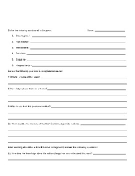 Why She Disappeared Poem Lesson Activity Taylor Swift By Emily Dohogne