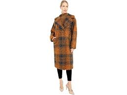 Calvin klein women's single breasted wool coat with notch collar, camel, xl. Calvin Klein Oversized Plaid Wool Coat With Button Closure 6pm