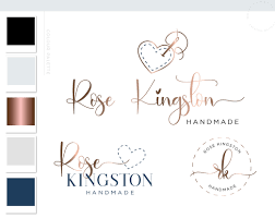 Making your handmade logo is easy with brandcrowd logo maker create a professional handmade logo in minutes with our free handmade logo maker. Rose Kingston Logo Set Macarons And Mimosas